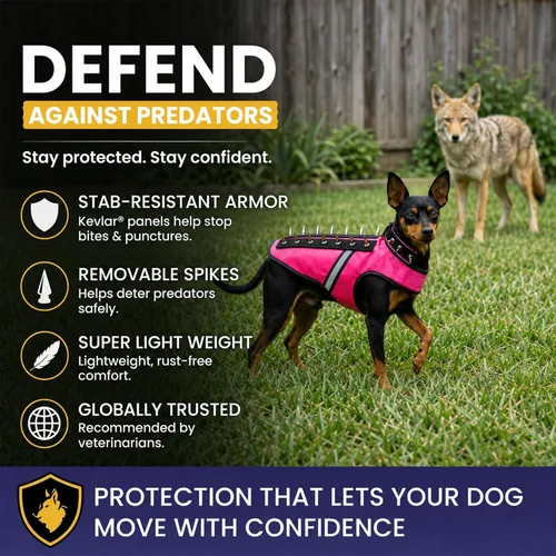 Miniatura 3 de CoyoteVest SpikeVest - Chaleco de arnés para perro, accesorios reflectantes para perros con púas para proteger a tu mascota de ataques de Raptor