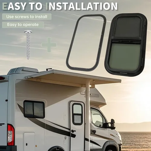 Miniatura 3 de HECASA Ventana Vertical para RV de 12" de Ancho x 22" de Alto, Ventanas de Repuesto para Remolque de Carga para Caravana Remolque de Viaje Furgoneta
