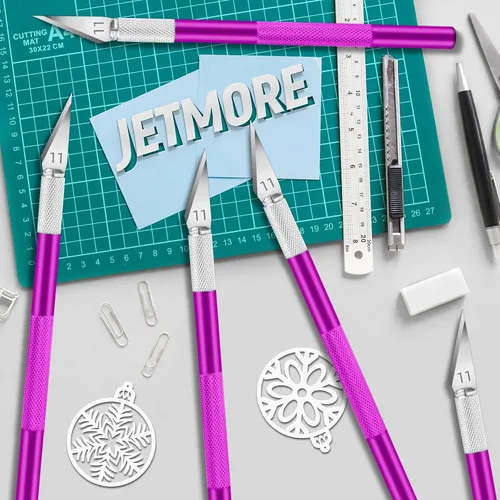 Miniatura 5 de Jetmore Juego de 10 cuchillos Exacto, cuchillo de precisión para manualidades, cuchillo de hobby, cuchillo de arte con cuchillas afiladas