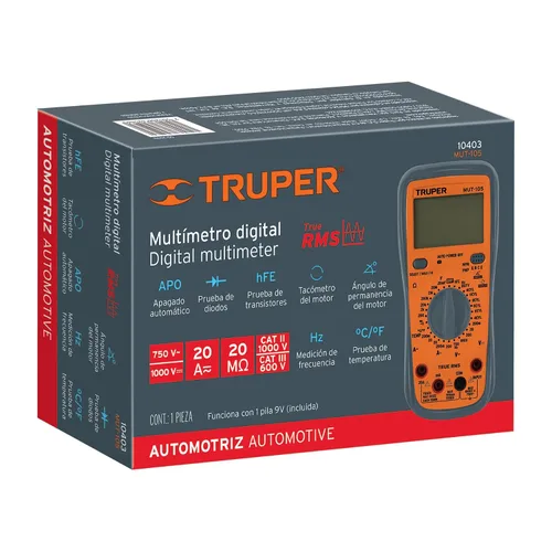 Miniatura 6 de TRUPER MUT-105 Multímetro digital profesional para mantenimiento automotriz