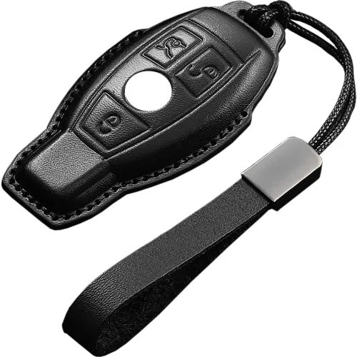 Miniatura 10 de para Mercedes-Benz Funda para llavero, Funda para llavero Mercedes C E M S CLS CLK GLK GLC G AMG Accesorios para llavero de cuero Funda protectora
