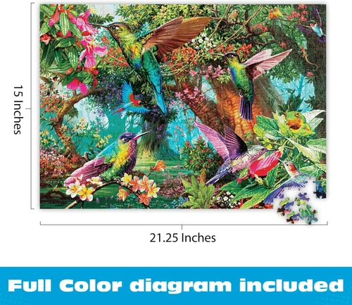 Miniatura 7 de Buffalo Games - Hummingbird Garden - Steve Read - Rompecabezas de 500 piezas para adultos - Rompecabezas de naturaleza vibrante perfecto para noches