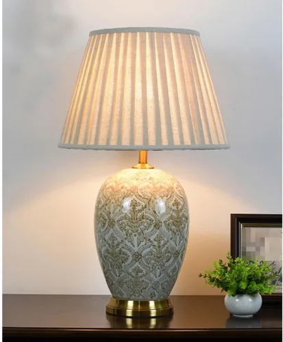 Miniatura 8 de Lamp for Desk Retro Ceramic Table Lamp Villa Living Room Large Side Table Corner Lamp Study Bedroom Bedside Lamp Desk Lamps for Home Office(Push