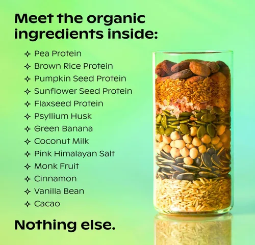Miniatura 4 de wholier Proteína vegetal orgánica en polvo + prebióticos y aminoácidos, 0.74 oz de proteína de chocolate en polvo, USDA orgánico, apoyo