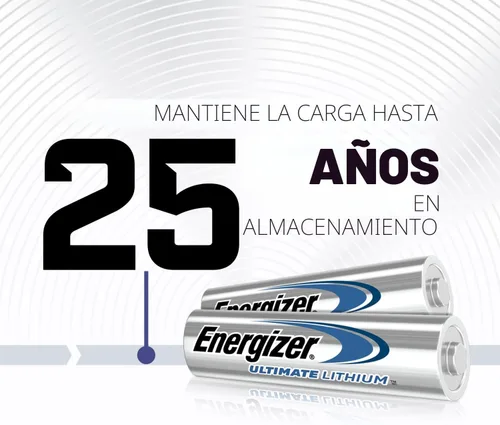 Miniatura 6 de Energizer Ultimate Lithium AA Baterías (Paquete de 2), Baterías de Litio Doble A de 1.5V