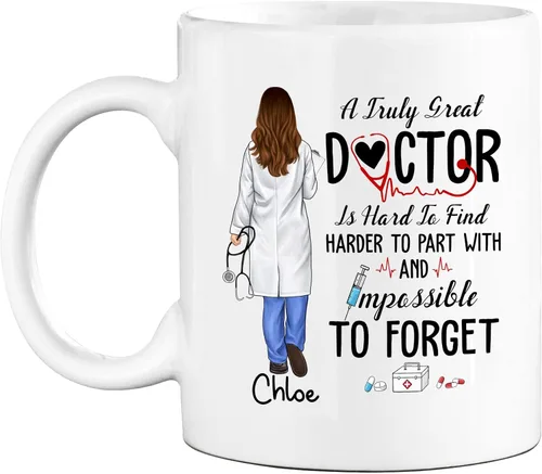 Miniatura 17 de Taza de café con nombre personalizado para médicos, taza de café personalizada para médicos, regalo para hombres, hombres, doctores, estetoscopio