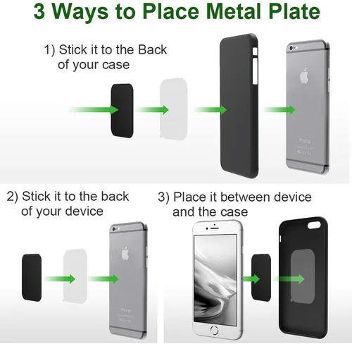 Miniatura 2 de Great 1 Placas universales de metal con adhesivo 3M para todos los soportes magnéticos de automóvil, teléfono celular, soporte para tableta, soporte