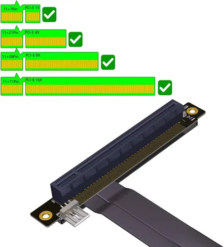 Miniatura 5 de HLT Cable de extensión M.2 NGFF NVMe Key M a PCIe 3.0 X16 (ranura PCI-E en ángulo recto de 90°)