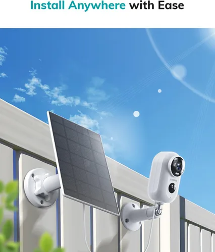 Miniatura 5 de ZUMIMALL Panel solar para cámara de seguridad inalámbrica para exteriores, panel solar impermeable IP66 con cable de carga USB de 10 pies, adecuado