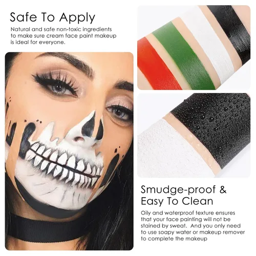 Miniatura 5 de 2 unidades de pintura roja para rostro y cuerpo, fácil de mezclar, para béisbol, fútbol, Halloween, disfraz de vampiro, bromista y payaso, crema