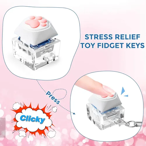 Miniatura 4 de Llavero de Teclado Juguetes Sensoriales Fidget, Clicker Fidget para Alivio del Estrés TDAH Autismo