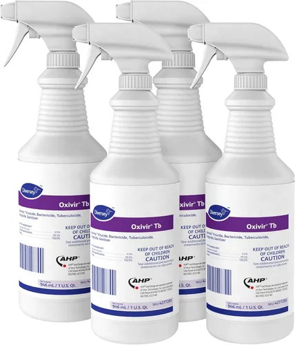 Diversey - Limpiador desinfectante listo para usar Oxivir Tb (4277285) - 32 onzas (paquete de 4 botellas + 4 gatillos de pulverización)