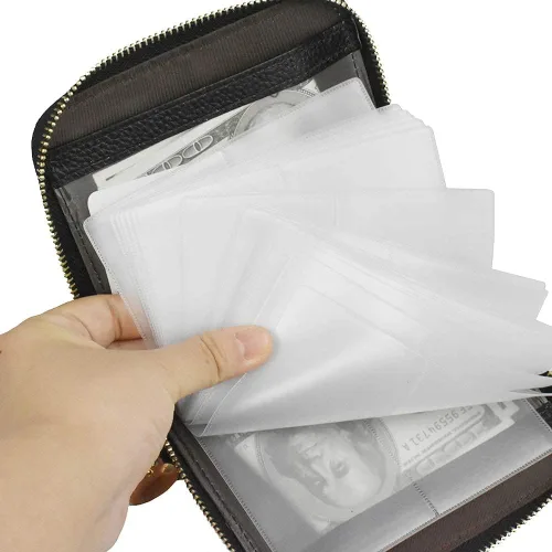 Miniatura 5 de Lacheln Tarjetero para mujeres y hombres RFID pequeñas carteras de tarjetas de crédito organizador de dinero Negro 40 ranuras Cartera RFID