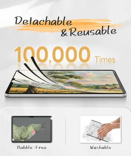 Miniatura 5 de EIP Protector de pantalla desmontable para iPad A16/10th, antiluz azul para ojos, nano tira reutilizable, fácil de instalar y quitar, antirreflejo