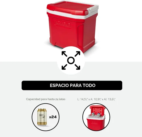 Miniatura 6 de Igloo Enfriador duro Serie Perfil, Quantum & Legends Cofres de hielo aislados Rojo 24-Can