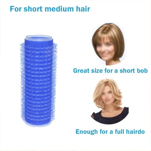 Miniatura 5 de Rodillo de pelo de varilla flexible para cabello corto medio, rizador de pelo sin calor para flequillo, azul aguamarina