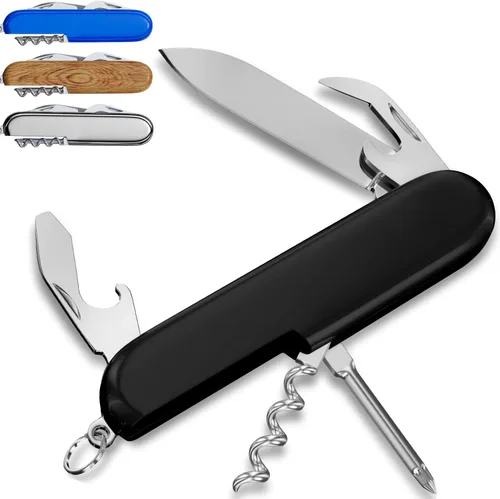 Miniatura 13 de Cuchillo de bolsillo pequeño 6 en 1 – Llavero multiherramienta – Cuchillo de bolsillo compacto para niños con abridor de botellas, abrelatas, 3