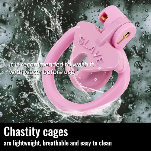Miniatura 5 de Juego de dispositivos de castidad ligeros y transpirables con 4 penisrings invertidos Sissy Cock Cage SM Juguetes sexuales para adultos con bloqueo