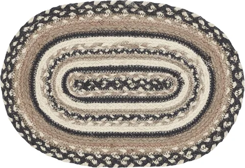 Miniatura 3 de VHC Brands Sawyer Mill, Dining Table Placemat, Braided Jute, Oval, Charcoal Creme, 10x15, 8 Pack 8 Pack