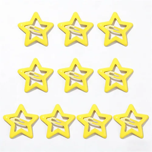 Miniatura 10 de Pinzas para el cabello con diseño de estrella de metal, color rojo, lindos pasadores pequeños Y2K, horquilla hueca antideslizante para niños