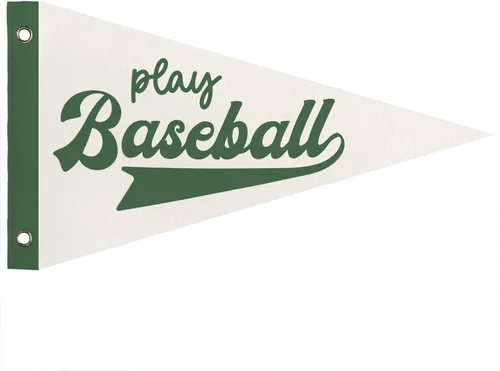 Decoración para Sala de Juegos y Guardería para Niños, Banderas de Pennant de Béisbol para Jugar, Arte de Pared Retro Verde para Decoración de