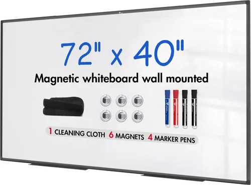 Miniatura 11 de TOWON Magnetic Dry Erase Whiteboard 36 x 24 in, Large White Board for Wall, 3 x 2 Ft Whiteboard with Marker Tray & 2 Magnets, Silver Aluminum Frame