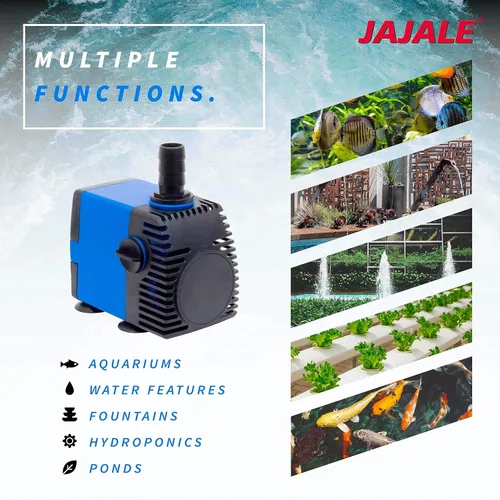 Miniatura 4 de Bomba de agua sumergible 528 GPH – Acuarios, fuentes, hidroponía y bomba de estanque, elevación de 8.2 pies, 45 W Azul; 1 paquete