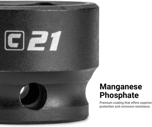 Miniatura 6 de Capri Tools - Llave de vaso de impacto corto de 27 mm, 1/2 pulg. de conducción, 6 puntos, métrica