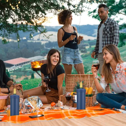 Miniatura 7 de MAXSO Vaso enfriador de vino de 42 onzas, regalo para los amantes del vino, cubo aislado al vacío de acero inoxidable 2 en 1, taza portátil