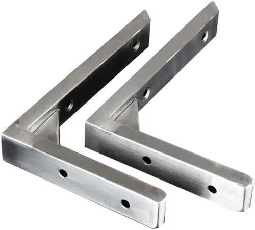 Miniatura 13 de Soportes triangulares de acero inoxidable para encimera de mármol grueso, 2 estilos, juego de 2 estantes de mesa de oficina resistentes para mesa