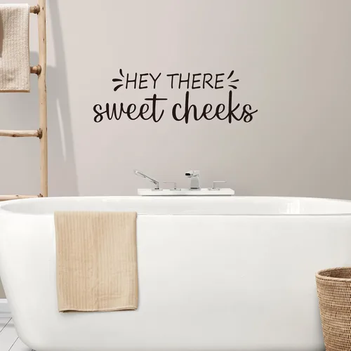 Miniatura 4 de Vancetyno Hey There Sweet Cheeks - Calcomanías de vinilo para baño, decoración de baño
