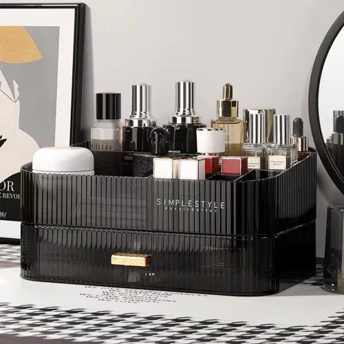 Miniatura 13 de Organizador de maquillaje con cajones apilables, organizadores y almacenamiento para tocador de baño, ideal para escritorios y cómodas, excelente