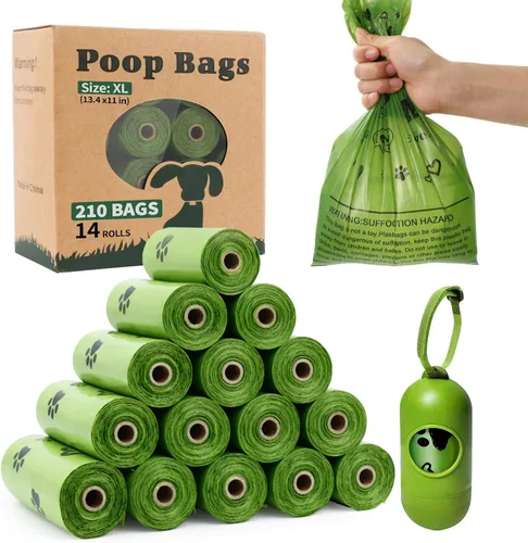 Miniatura 8 de Yingdelai Bolsas para excrementos de perro, 280 unidades: bolsa de basura extra gruesa a prueba de fugas con dispensador para perros (aromatizadas)