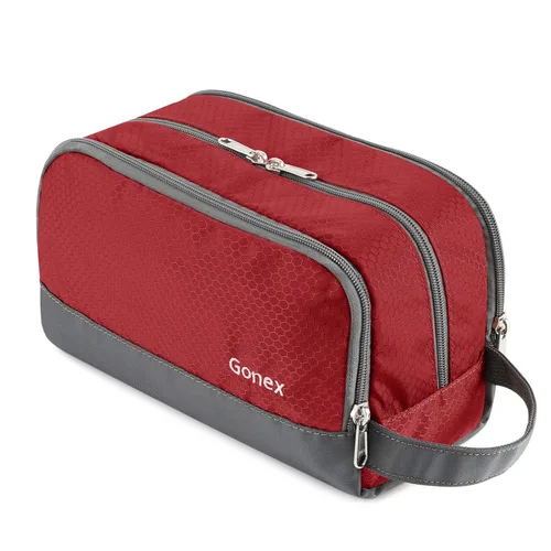 Miniatura 11 de Gonex Neceser de viaje de nailon, bolsa de afeitado, organizador de artículos de tocador, Verde