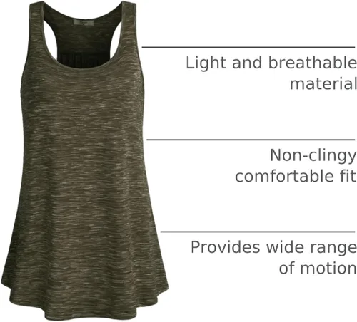 Miniatura 3 de Cestyle - Camiseta sin mangas para mujer, cuello redondo, corte holgado, para entrenamiento