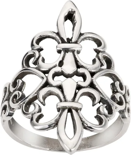 Miniatura 2 de Anillo de plata de ley 925 noble flor de lis (tallas 4-15)
