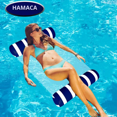 Miniatura 2 de Paquete de 5 flotadores inflables para piscina, hamacas de agua de tamaño adulto, flotadores de hamaca para adultos, juguetes flotantes multiusos 4