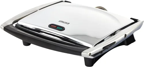 Miniatura 2 de IMUSA Prensa eléctrica Panini de acero inoxidable de 12 x 10 pulgadas con control de temperatura, placas antiadherentes para sándwiches, paninis a