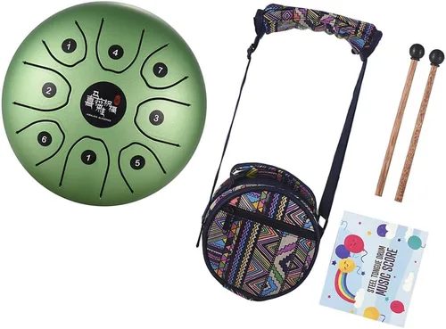 Miniatura 13 de Mini tambor de lengua de acero de 8 tonos 5.5 pulgadas C Key Percusión Instrumento Handpan Tambor con mazos de tambor Bolsa de transporte Azul