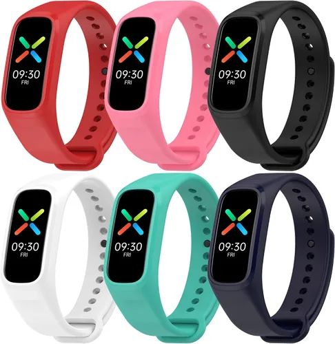 FitTurn Compatible con banda Oppo y OnePlus Band Correa de una sola pieza de un tamaño (5.5-8.7) Unisex de silicona de repuesto de goma colorida