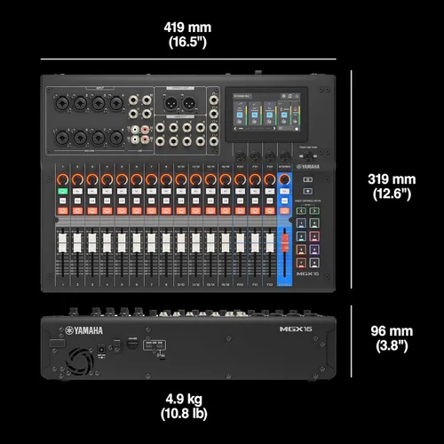 Miniatura 3 de Yamaha MGX16 - Consola de mezcla digital de 22 canales, interfaz de audio dual USB-C, incluye Cubase Al, WaveLab Cast LE, Basic FX Suite y paquete