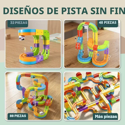 Miniatura 7 de klick - Juego de tren eléctrico de raíles 3D con pista de carreras mágica flexible para niños de 3, 4, 5, 6, 7, 8 años, pista de carreras de autos