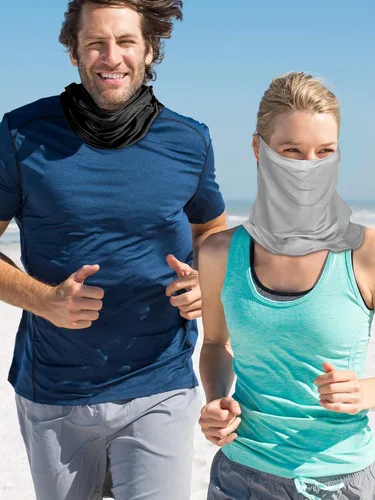 Miniatura 4 de 2 unidades unisex de protección solar para mujer, protección UV, bufanda facial para actividades al aire libre de verano
