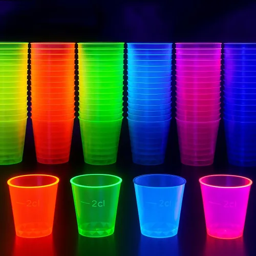 Miniatura 2 de MATANA 300 vasos de chupito de plástico neón (1 onza), vasos de chupito de fiesta para degustación de vino, condimentos, salsa, chupitos de gelatina