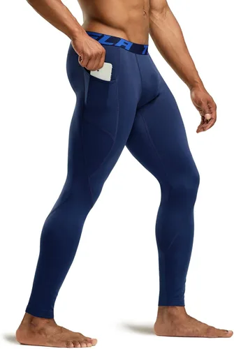 Miniatura 7 de TSLA - Paquete de 1 o 2 pantalones térmicos de compresión para hombre, leggings deportivos y mallas para correr, pantalones para usar como primera