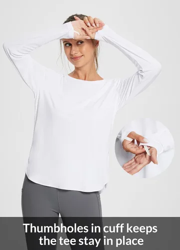 Miniatura 4 de BALEAF - Camisetas de sol de manga larga para mujer, con FPU 50+, para senderismo, ligeras, de secado rápido, protección contra rayos ultravioleta