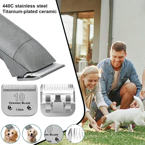 Miniatura 4 de 7Pack 10 cuchillas de repuesto para aseo de perros compatibles con Andis Pet Clipper/Oster A5/Wahl KM Series Dog Clipper, cuchillas de cerámica