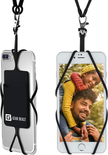 Miniatura 15 de Gear Beast - Correa universal para teléfono celular compatible con iPhone, Galaxy y la mayoría de teléfonos inteligentes, incluye soporte para Rosa