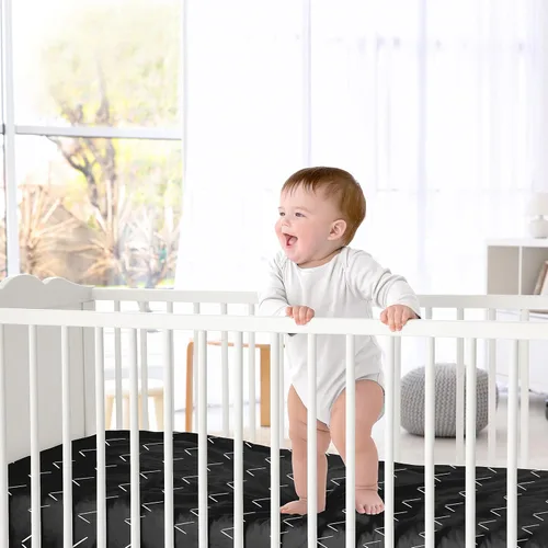 Miniatura 2 de Sweet Jojo Designs Sábanas ajustables para cuna de bebé (flecha bohemia negra y blanca) para niños o niñas, guardería infantil, habitación de niños