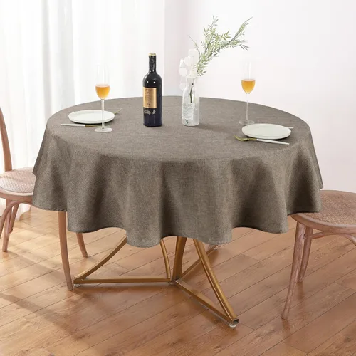 Miniatura 25 de AUSSPVOCT 2 manteles de lino texturizado para mesa rectangular, 52 x 70 pulgadas, mantel rectangular impermeable, lavable, tela para mesa